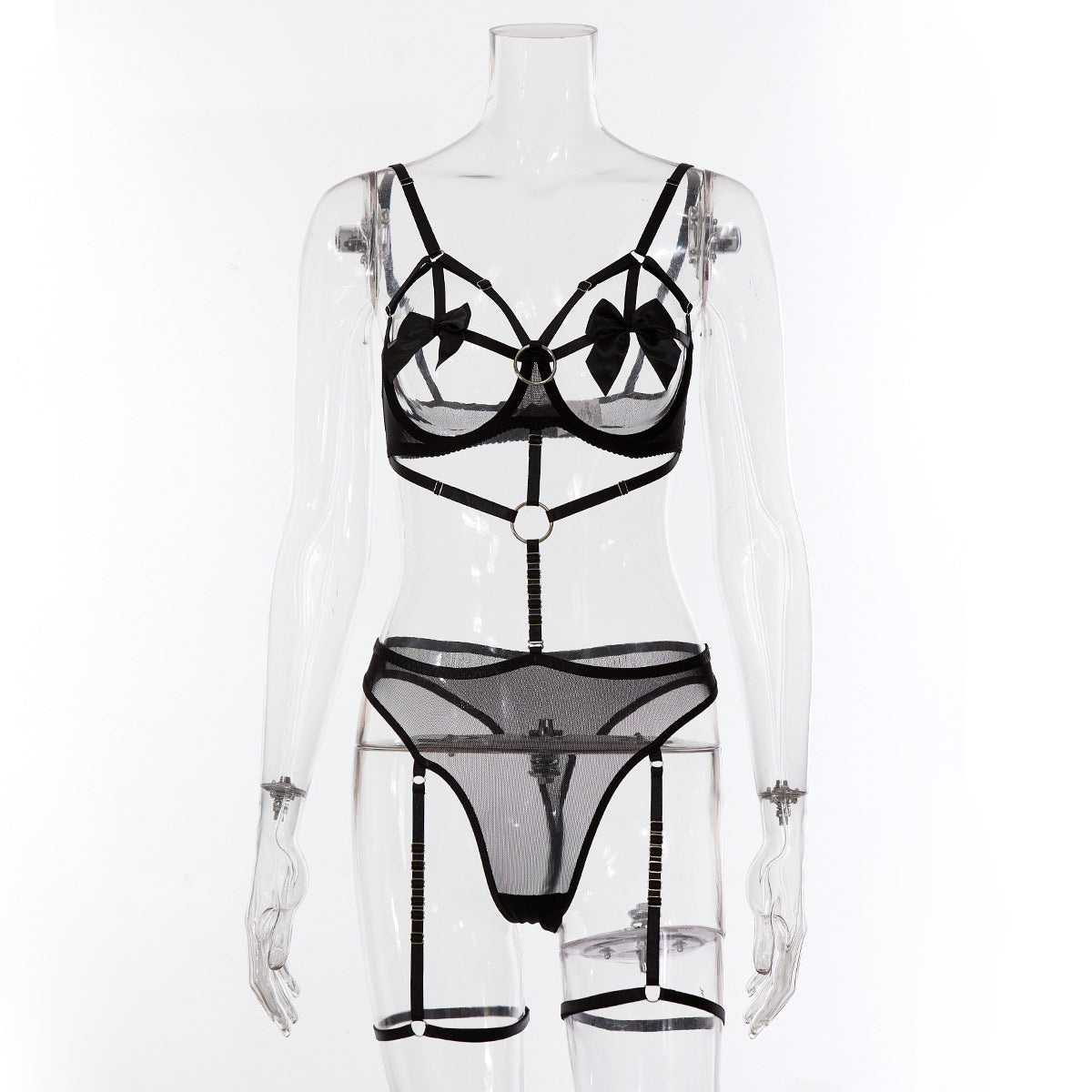 Love and Desire - Christmas Bow Strap Hollow Sexy Underwear