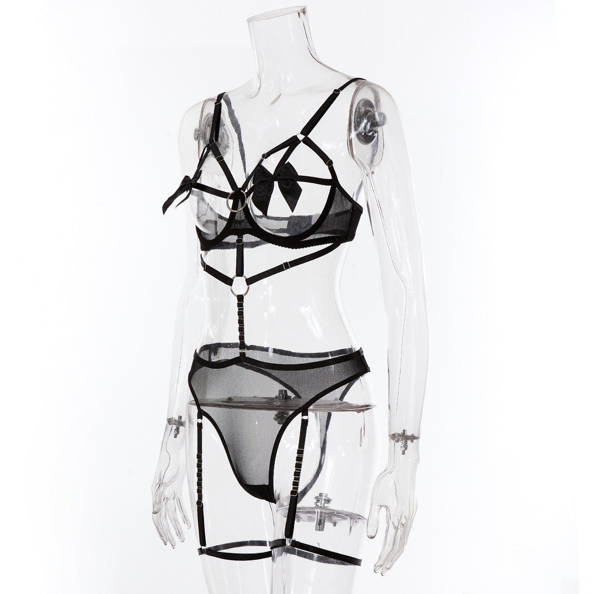 Love and Desire - Christmas Bow Strap Hollow Sexy Underwear